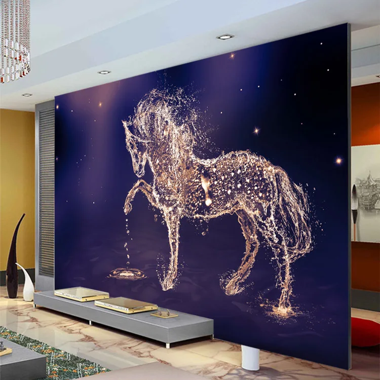 Фантазия лошадь фото обои на заказ настенная Очаровательная Galaxy Обои Wall Art Спальня Обувь для девочек Детская комната Декор украшение дома