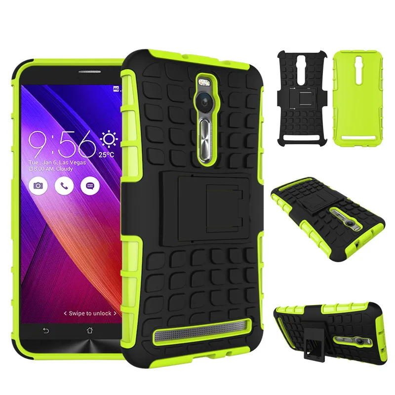 

NEW Case For Asus Zenfone 2 / 5.5inch Phone Case 2in1 Dual Layer Kickstand Heavy Duty Armor Shockproof Hybrid Silicone Back Case