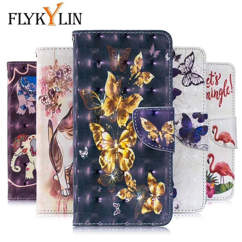 Чехол FLYKYLIN для Huawei P20 Lite чехлы кошелек откидной кожаный чехол P30 Pro P10 с 3D рисунком