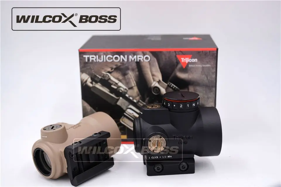 Trijicon MRO Стиль Красный точка зрения голографический прицел страйкбол низкое крепление(Цвет: черный