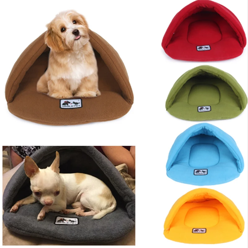 

6 Colors Soft Polar Fleece Dog Beds Winter Warm Pet Heated Mat Small Dog Puppy Kennel House for Cats Sleeping Bag Nest Cave Bed