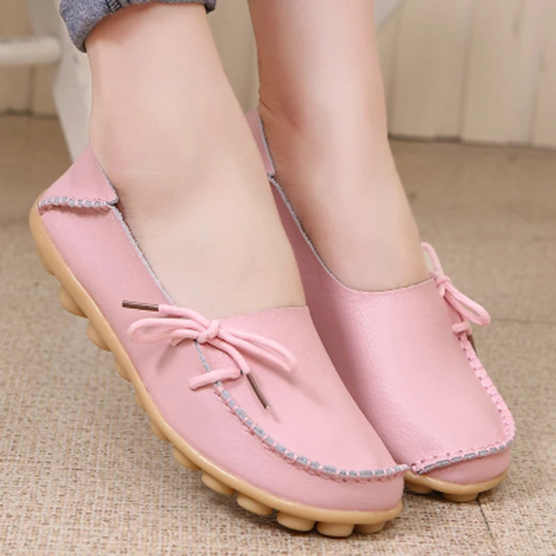 

Women Leather Shoes Soft Leisure Flats Moccasins Mother Loafers Casual Female Driving Ballet Footwear Slipony Ladies Shoes