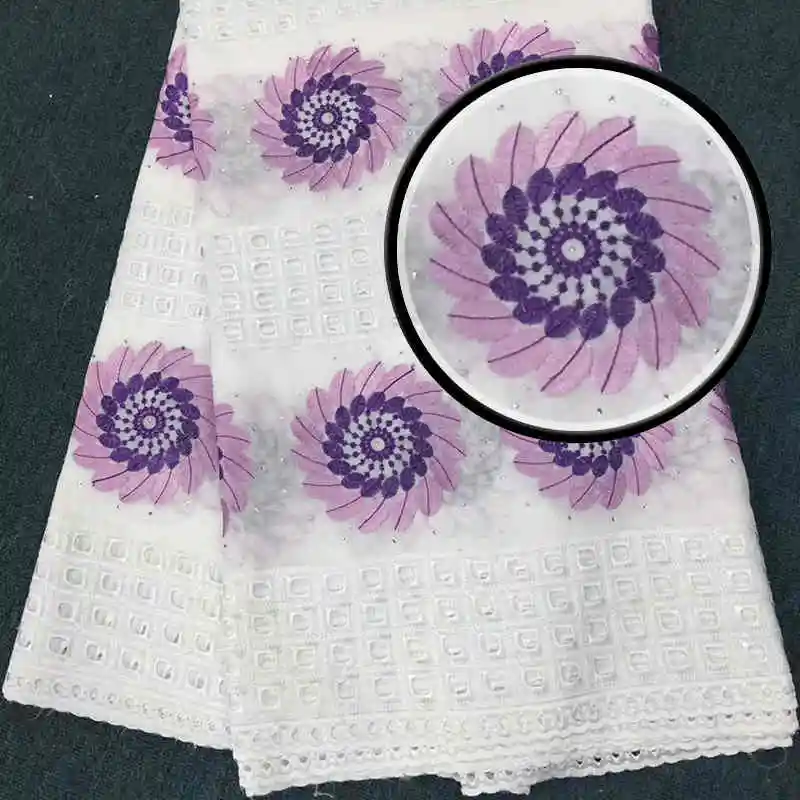 

Nigerian lace High Quality2018LatestAfrican Pure Coton Swiss Voile Lace In Switzerland Fabric For Woman man Dress MD217 purple