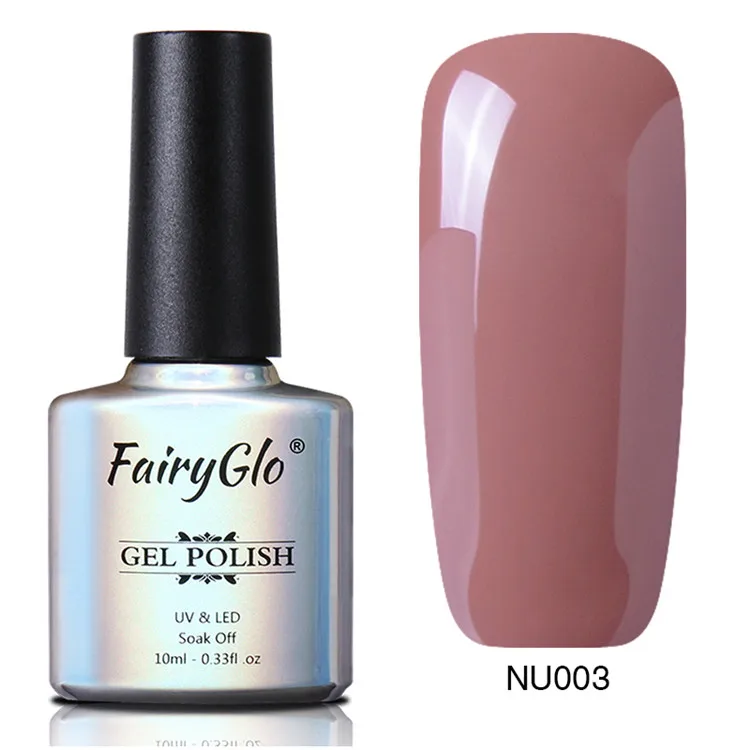 FairyGlo 10ml UV Gel Nail Polish Rose Gold Glitter Sequins Soak Off UV Gel Varnish Nude Color Nail Gel Polish Nail Art Laquer - Цвет: 03