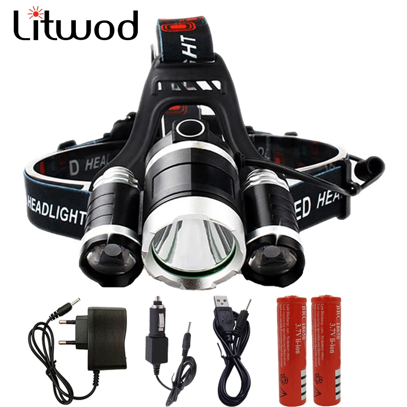 Litwod Z35 Led Headlamp 3 Xm L T6 15000lm Head Lamp 4 Model Litwod Z35 Led Headlamp 3 Xm L T6 15000lm Head Lamp 4 Model Headlight Portable Light Flashlight For Hunting 18650 Battery