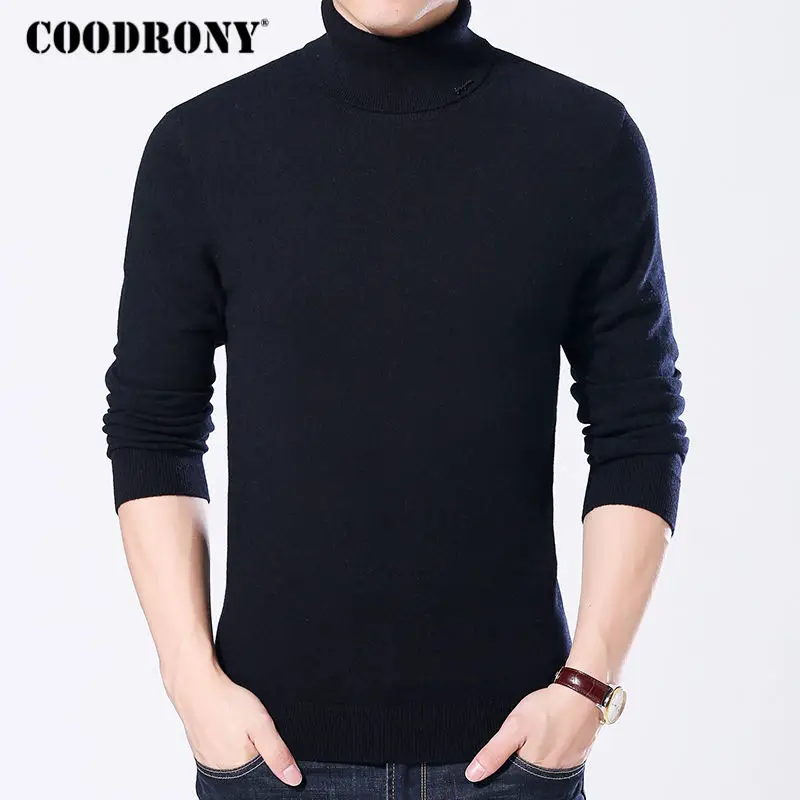 COODRONY 100% Merino Wool Sweater Men Winter Thick Warm