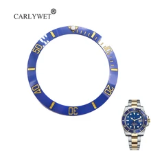 CARLYWET замена синий с золотыми надписями керамический ободок 38 мм Вставка для Submariner GMT 40 мм 116610 LN