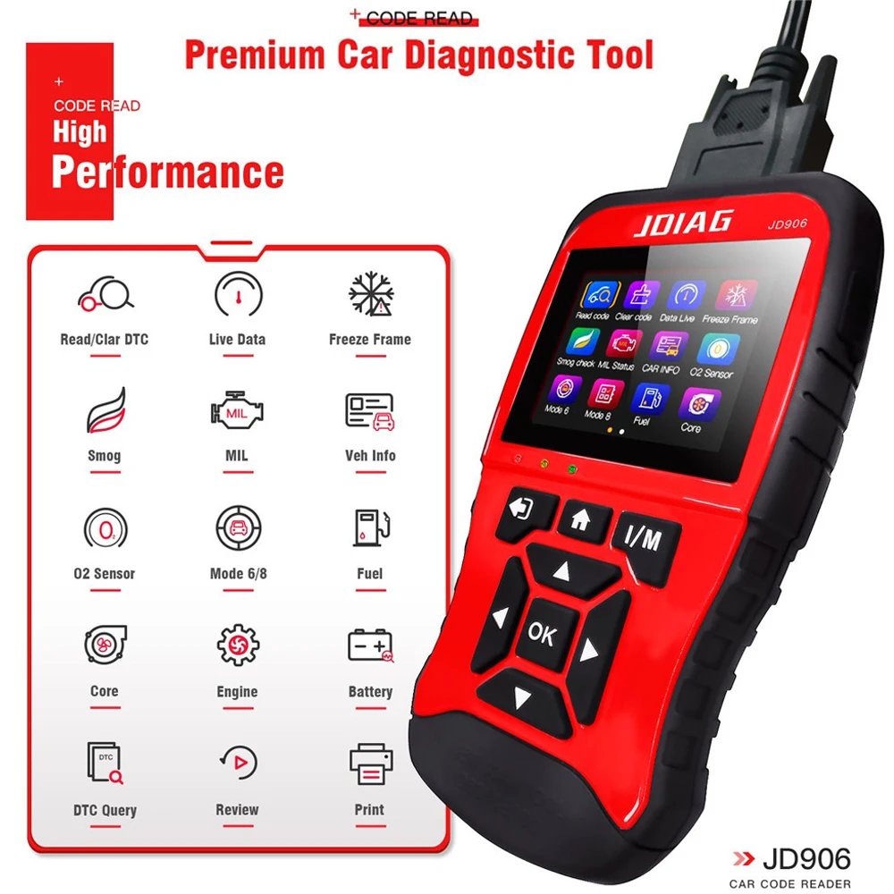 Многофункциональный новый диагностический инструмент OBD/EOBD JD906 считыватель