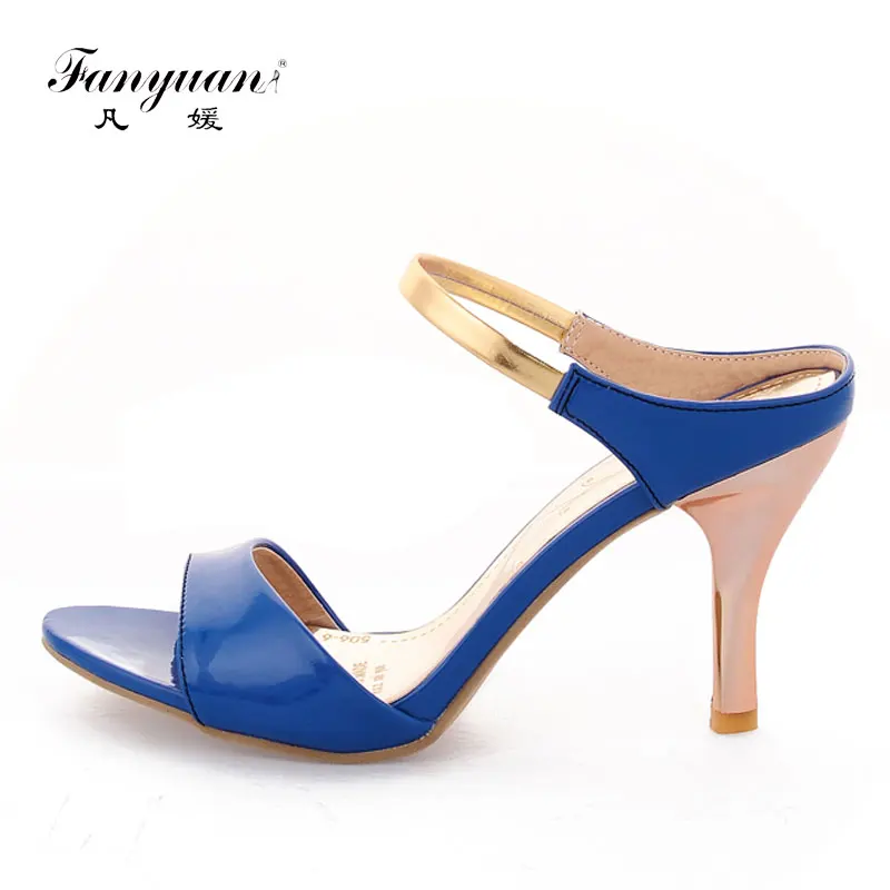 

Fanyuan Women's Summer Footwear 2018 Summer Ladies Slippers Mixed Colors Peep Toe Female's High Heels Fancy Party Wedding Shoes