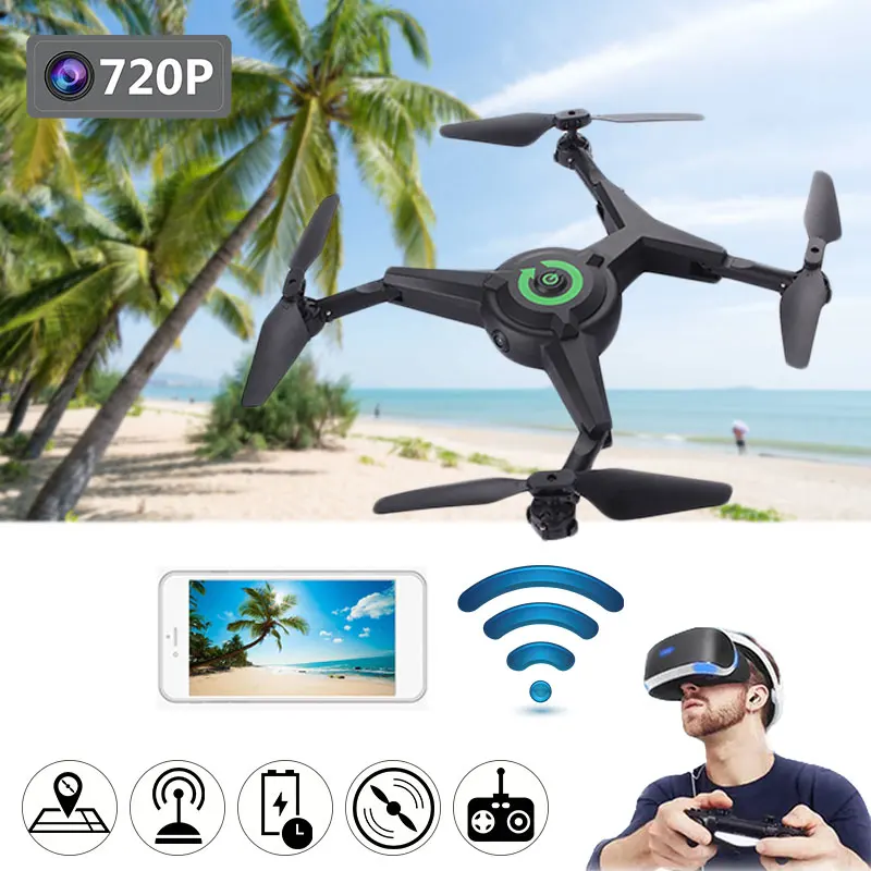 

FC-1 720P 2.4G Quadcopter FC-1 720P 2.4G Aircraft FC-1 720P 2.4G Drone HD Camera RC APP Foldable Headless Mode Selfie Flying