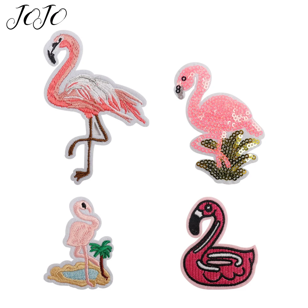 

JOJO BOWS 5pcs Cloth Sequin Patches For Clothing Flamingo Pattern Accessory Apparel Sewing Patchwork DIY Craft Supplies Decor