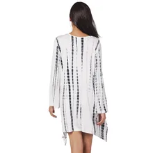 ZADORIN 2017 Casual Summer Dress Women Cotton V-Neck Full Sleeve Striped Loose Dress Plus Size Knee Length Robe Femme vfemage