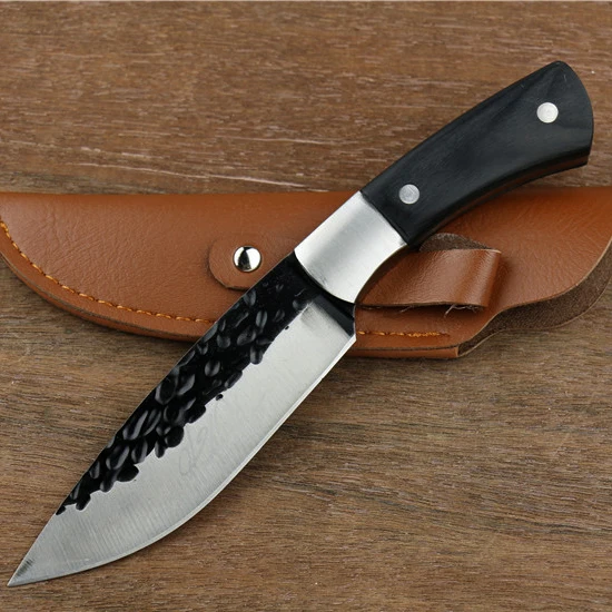 

High carbon steel fixed knife Straight Handmade forged hunting knife 58HRC Wooden handle Camping Tactical Survival Knife