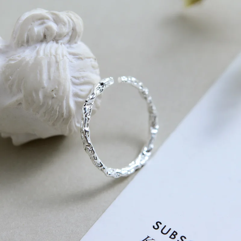 

ROSE LEE Real Pure 925 Sterling Silver Midi Open Finger Ring for Women Fashion Korean Adjustable Wedding Bands Party Jewelry