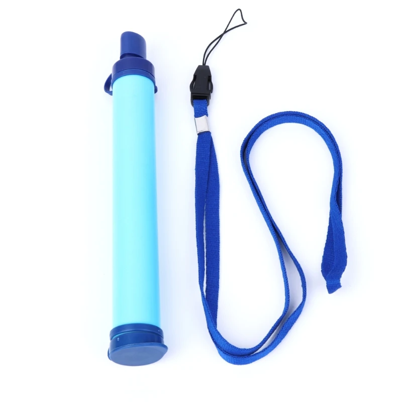 

Personal Water Filters Straw Hiking Camping Travel Emergency Survival Tools Blue