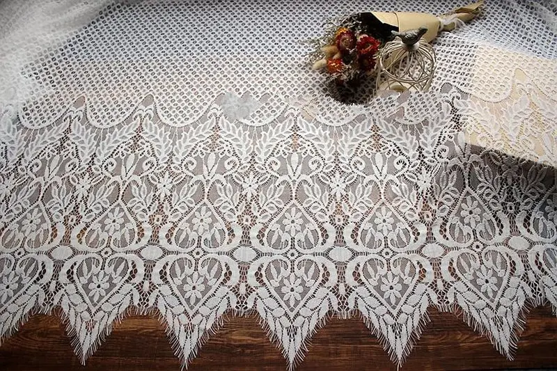 

GLace 3M/Lot Classical Design Nylon Dress Eyelash Lace Trim Soft French Bilateral Chantilly Lace Fabric TX734