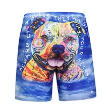 Новые мужские шорты кэжуал мультфильм собака 3D шорты штаны с принтом Молодежные синие шорты Homme летняя пляжная одежда обшитые Мужские шорты Одежда
