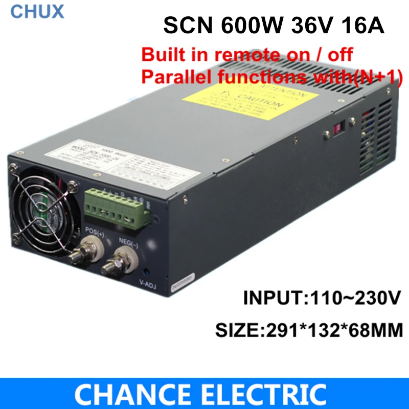 36v 16a импульсный источник питания SCN 600W 110 ~ 220VAC Одиночный выход для cnc cctv led light (SCN