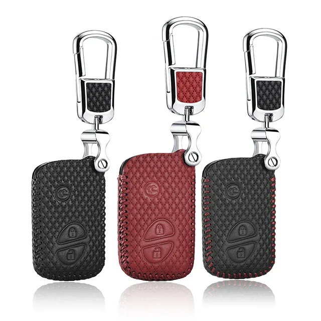 

Leather Key Cover for LEXUS GX 2010-2015 LX 2007 2009 2012 ES IS GS 3 button CAR holder case key3 Free shipping