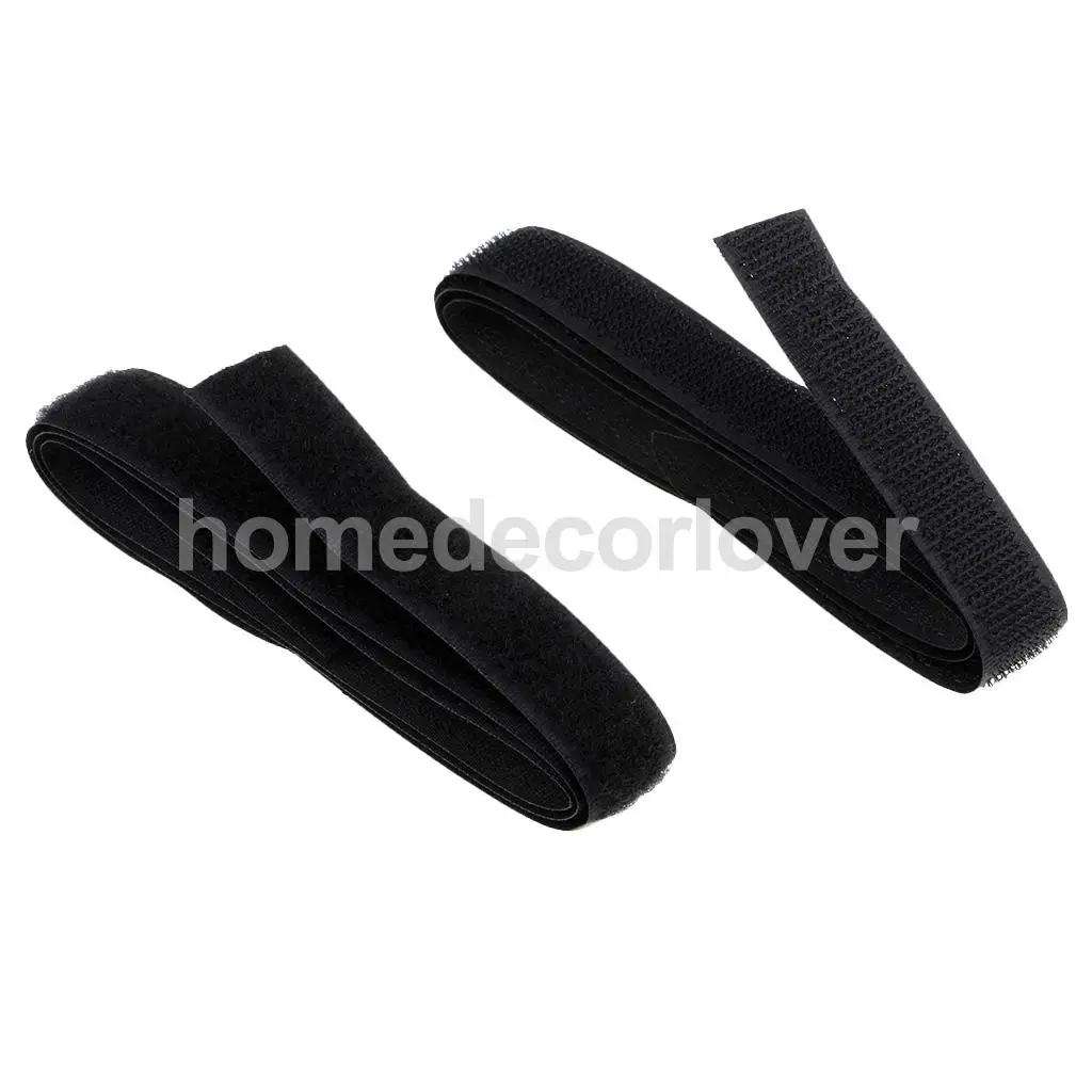 80cm 2Pcs Sewing Hook and Loop straps for clothing Black or White fastening tape not self adhesive