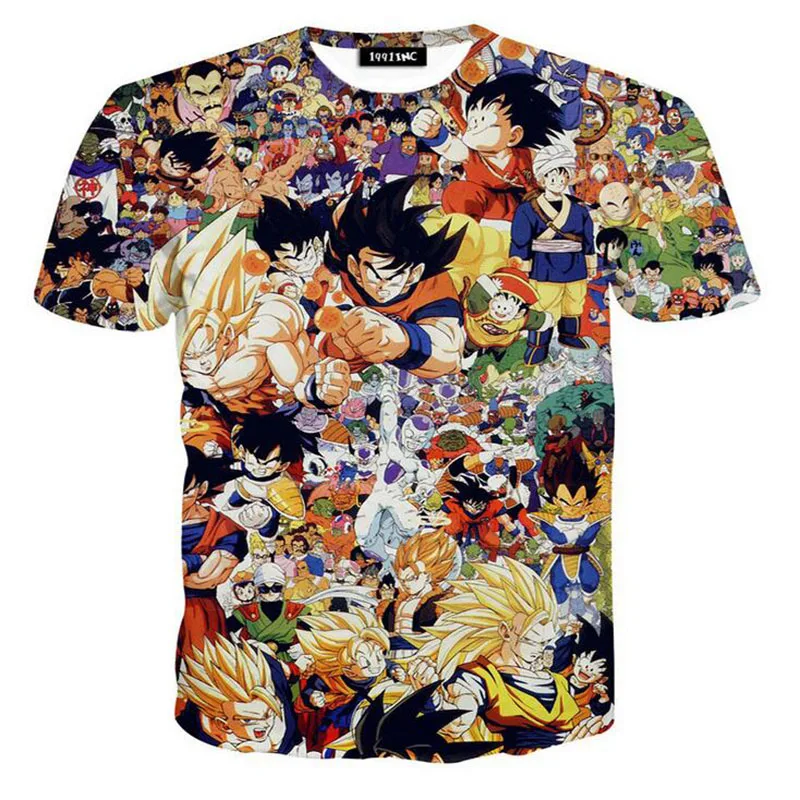 

KWAN.Z men's T-shirts cartoon pattern anime pokemon t shirt men 3D printed brand clothing dragon ball clothing for men