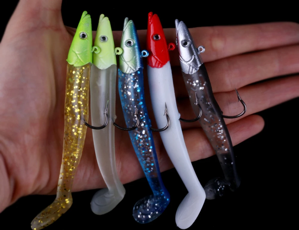 1 قطعة 11 سنتيمتر 19g توهج لينة إغراء Wobblers الاصطناعي الطعم سيليكون الصيد إغراء باس البحر الكارب عوامة سنارة صيد ملعقة الرقصة الصيد معالجة
