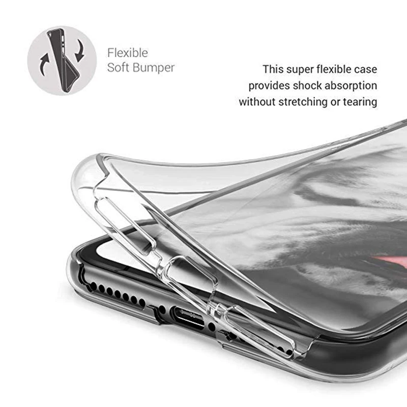 Двойной Мягкий силиконовый чехол для iPhone XS Max XR X на весь корпус 6 7 6s 8 Plus зеркальный