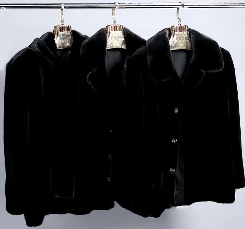 Fang Tai Fur 2019 Мужская импортная бархатная норковая шуба Водолазка черная сплошная норковая шуба Мужская короткая умная Повседневная