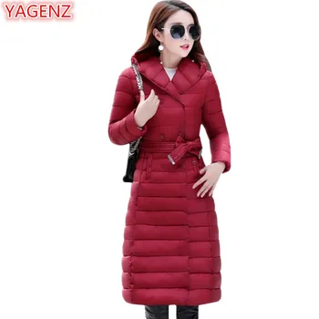 

YAGENZ Fashionable Coat Jackets Women Hooded Warm Parkas Winter Jacket Women's Long section Female Down cotton parkas mujer 973