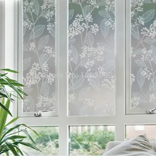 60*200 см непрозрачные листья и цветы матовые декоративные оконные пленки ПВХ самоклеющиеся личные стеклянные наклейки украшение дома