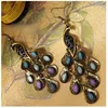 crystal earrings long vintage peacock eardrop ethnic earrings for women 2016  animal trendy Fine jewelry christmas ► Photo 3/5