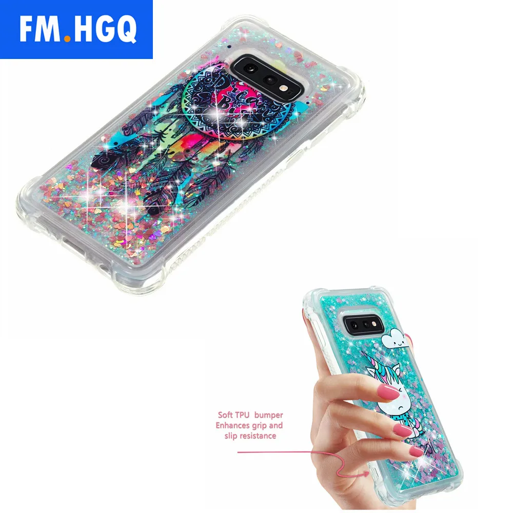 S10e чехол для Fundas samsung Galaxy S10 e Coque плюс Чехол жидкий динамик с блестками мягкие ТПУ