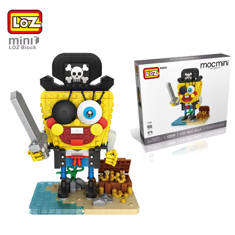 Bob Esponja LOZ Bloques de Construcción DIY Bloques de Construcción Juguetes de Acción Figura Niños Educativos Juguetes brinquedos Regalo educativo juguetes