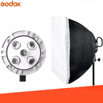 

Godox TL-5 5-in-1 Studio E27 5 socket tricolor bulb multi-lamp speed limiter + softbox 60 * 60cm camera light photography lamp