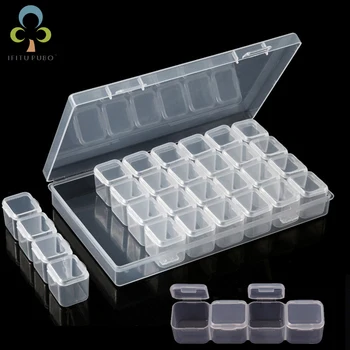 28 Slots Adjustable Plastic Storage Box Storage Box Case for jewelry Diamond Embroidery Craft Bead Pill Holder Storage Tool GYH 1