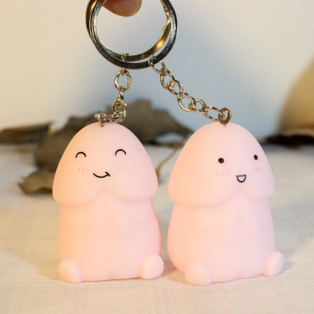 1PCS Funny Key Rings Silicone plastic Key Chain for Lovers Spoof Pinch