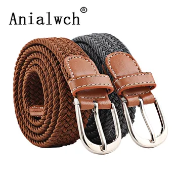 

100-120x2.5cm New mens casual Stretch Woven Belt Women's Child Elastic Belts For Jeans knitted belts men Modeling cinturon N201