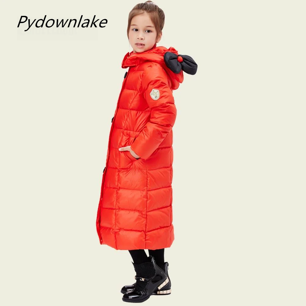 

2016 Winter Luxury Brand Children's Clothing Children Down Jacket Thick Warm Super Large Hat with Flower Girls Fashion Warm Coat