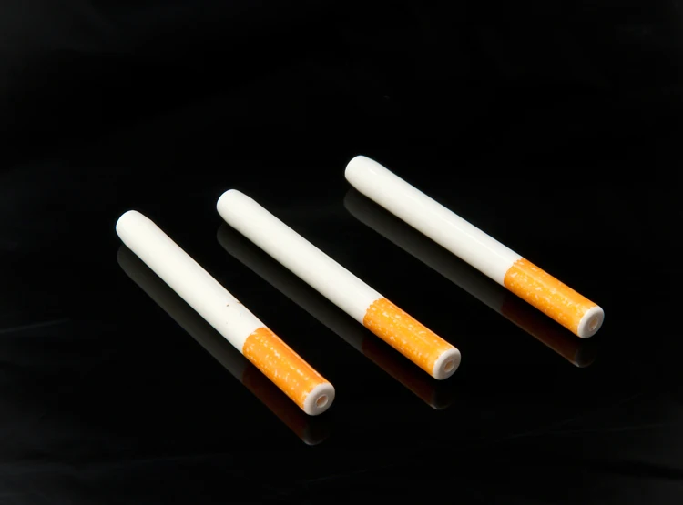 10 Pcs/lot Ceramic Tobacco Pipes Insulation 78mm Cigarette Shape