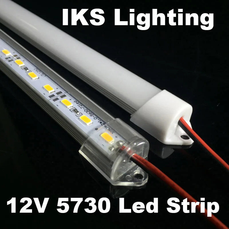 

100pcs*1m 5730 LED Bar 18W 12V 55lumens/led Hard Rigid Strip Bar Light 72leds +U Aluminium Alloy +Cover free shipping