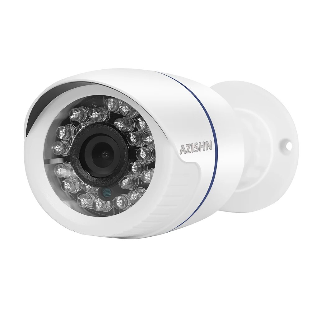 AZISHN IP камера POE 720 P/960 P/1080 P IR-CUT 24IR светодиоды ночного видения P2P ONVIF Водонепроницаемая камера видеонаблюдения POE кабель Белый