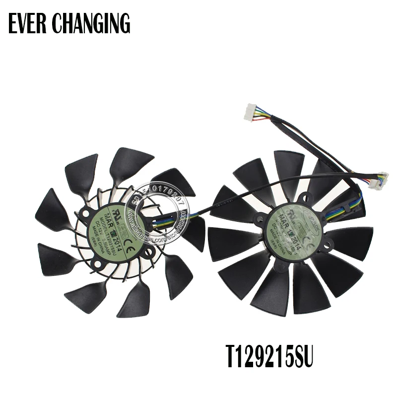 95mm original t129215su dc 12v 0.5a, para asus gtx760 780 780ti r9 280 290 r9 28x 290x r9 390 390x gtx970 ventilador resfriador do cartão vga