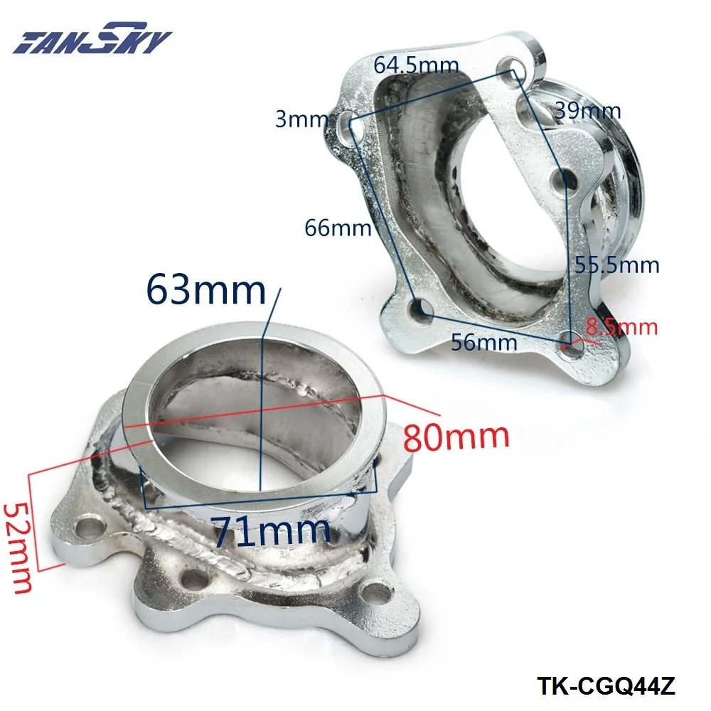 Для GT25 GT28 T25 T28 Turbo Down Pipe 5 bolt to 2 &quot63 мм V band TK CGQ44Z Adapter|v band|v flangeadapter flange |