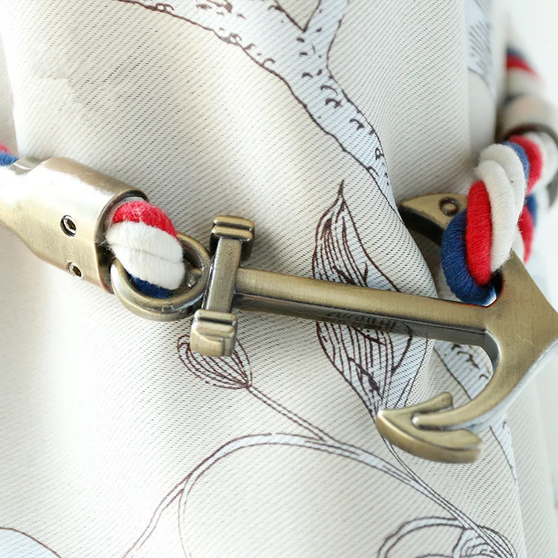 1 Pair Anchor Curtain Hooks Rope Pothook Wall Tiebacks Tassel Towel