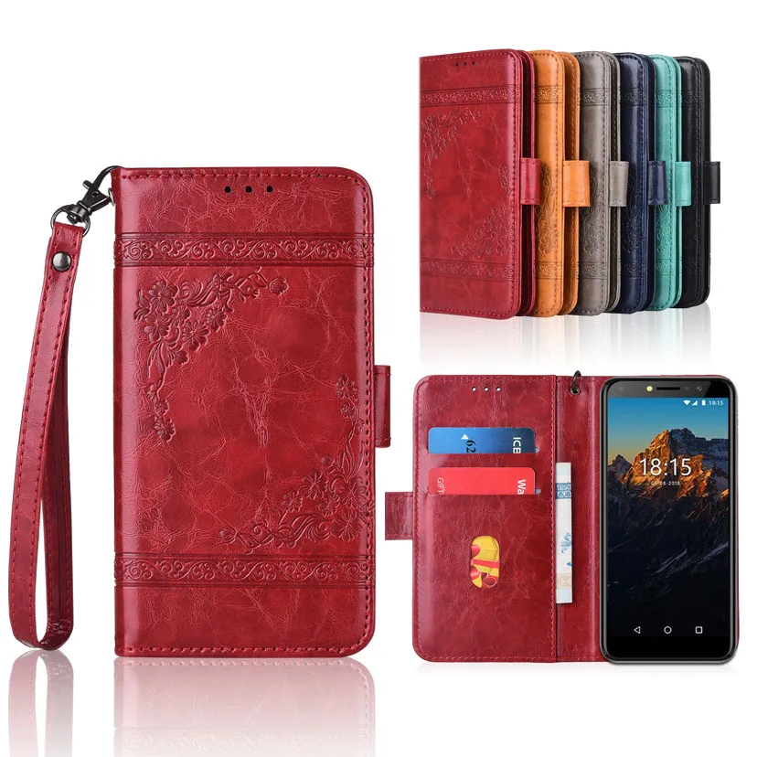 

Wallet case for BQ BQ-5519L Fast Plus case with Strap,100% special PU leather Patterned Floral Flip Case