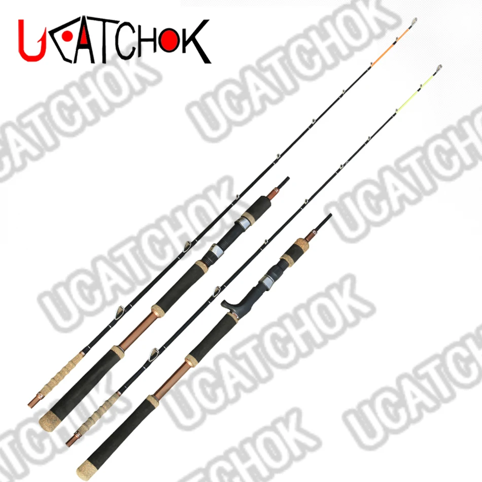 

2pcs/lot 1.8M light jigging rod South Korea imported carbon fiber material boat jigging fishing rod 50-150LB cork handle