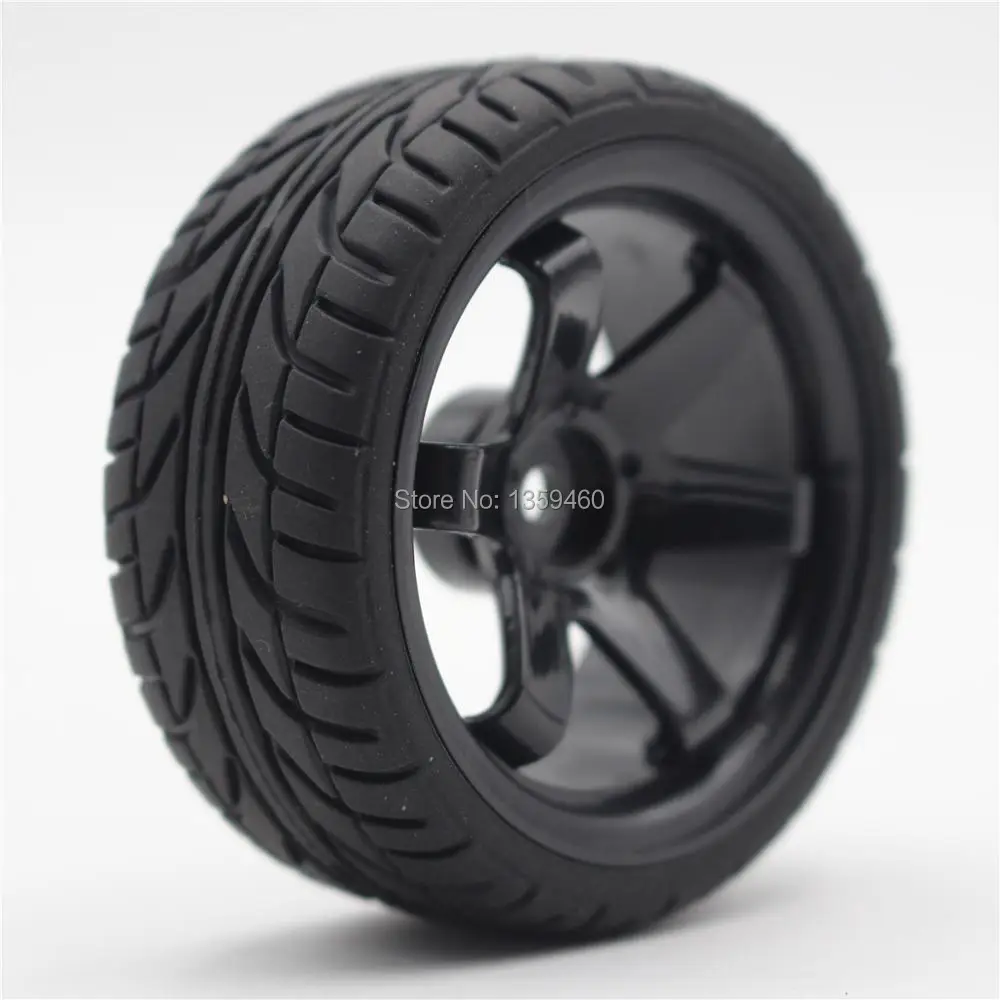 4pcs 1/10 Rc Soft Rubber Touring Tire Tyre Wheel Rim W6snk(black) 3/6