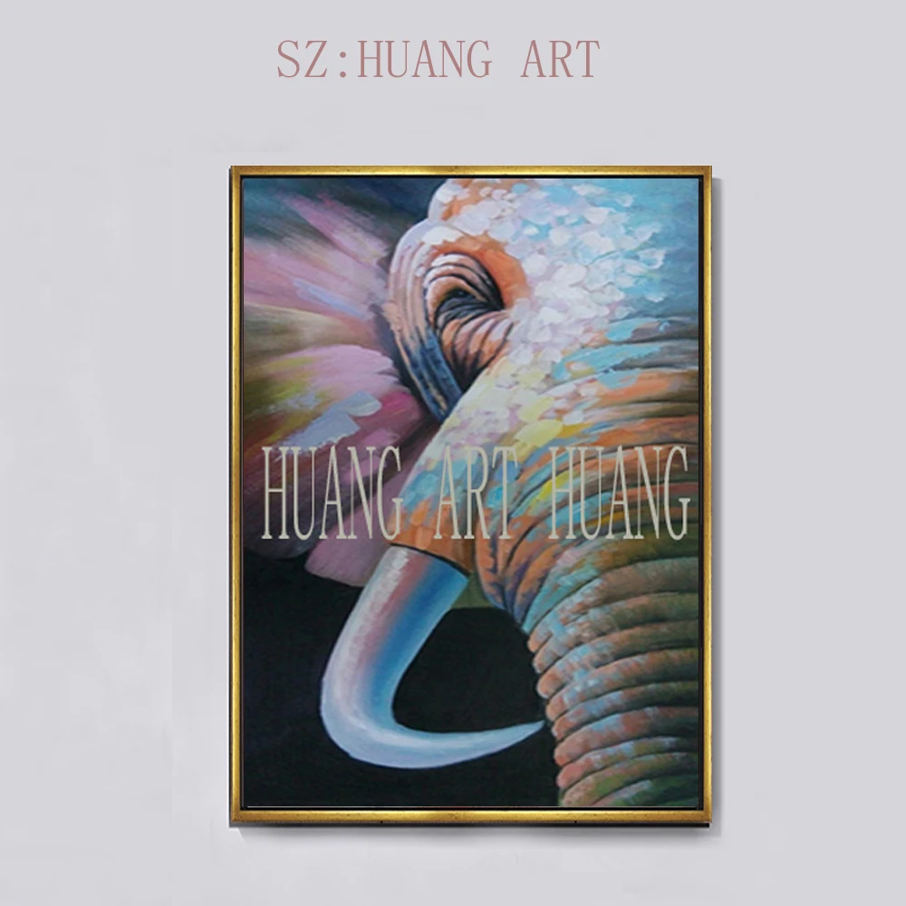 

New Arrivals Handmade High Quality Special Animal Elephant Ganesh Oil Painting on Canvas Handmade Indian God Ganesh Oil Painting