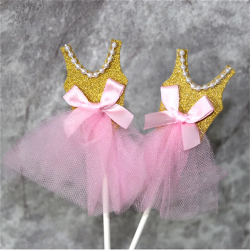 5 шт. кекс торт Топпер бумажная юбка принцессы с соломенной вставленной карты флаги Декор подарок украшение для свадьбы День рождения