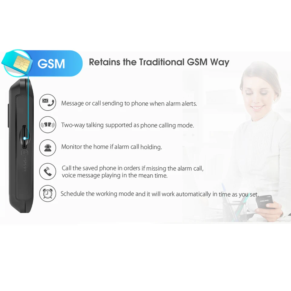 DAYTECH WiFi GSM Security Alarm System Touch Screen 433MHZ PIR Montion Detector RFID Smoke Sensor Alert DIY Home Security System